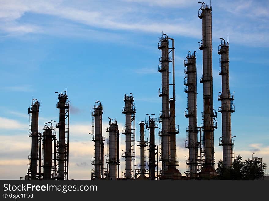 Petrochemical plant at twilight, Thailand