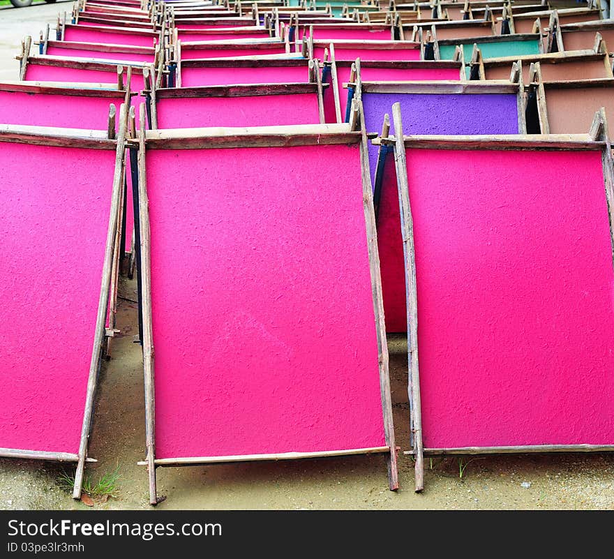 Handmade pink green Purple mulberry paper. Handmade pink green Purple mulberry paper