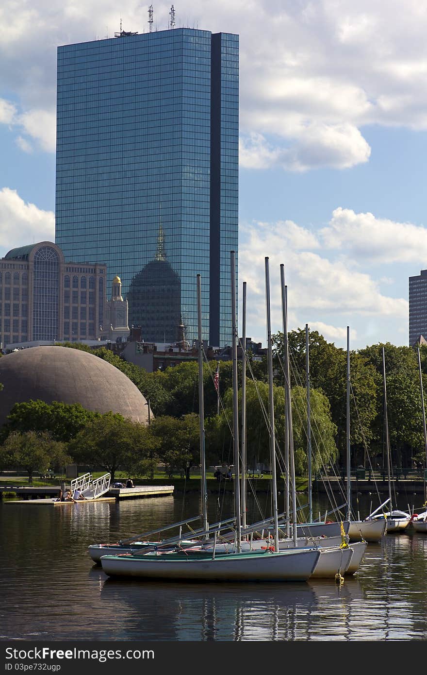 View of Boston in Massachusetts - USA by the Charles River.