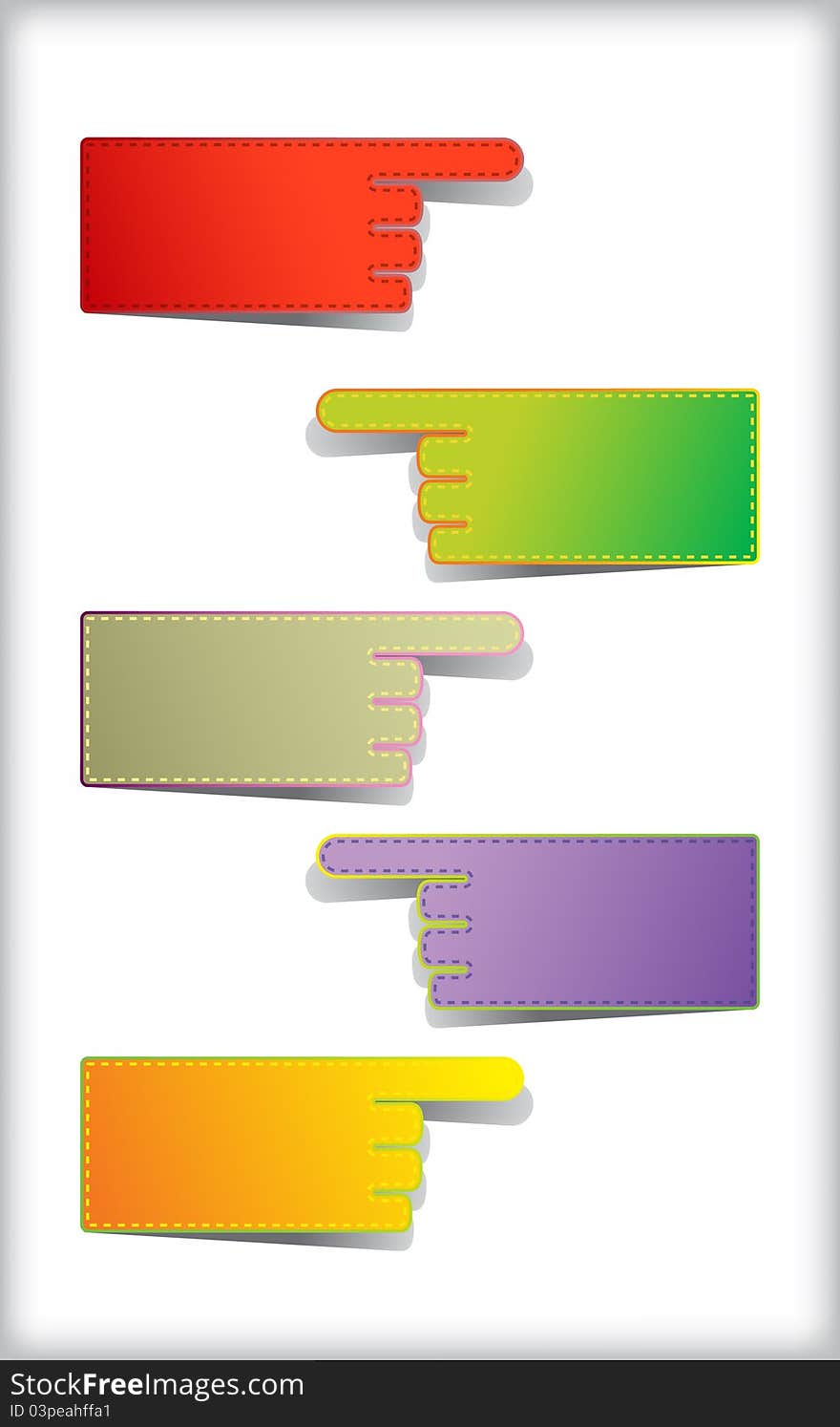 Set Of Colorful Blank Stickers.