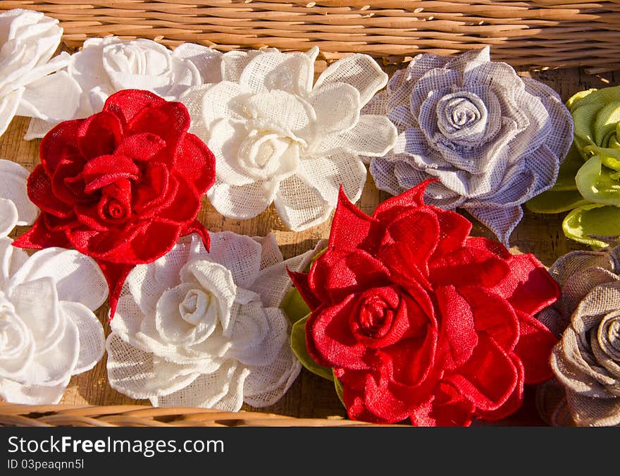 Handmade flax clothes roses