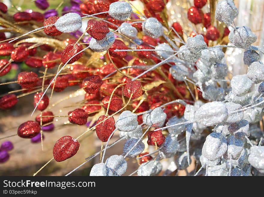 Red And White Spangled Flowers