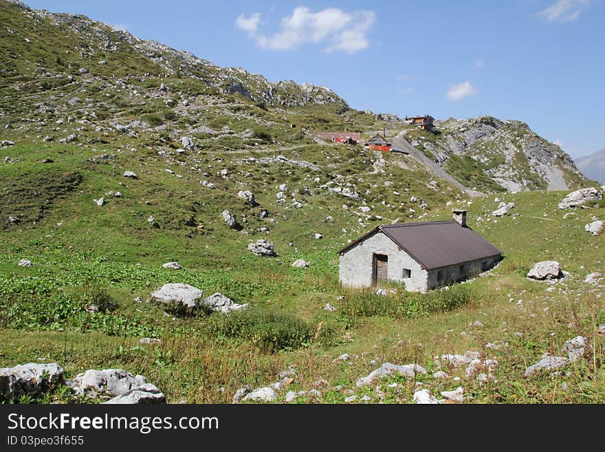 Isolated house in mountain