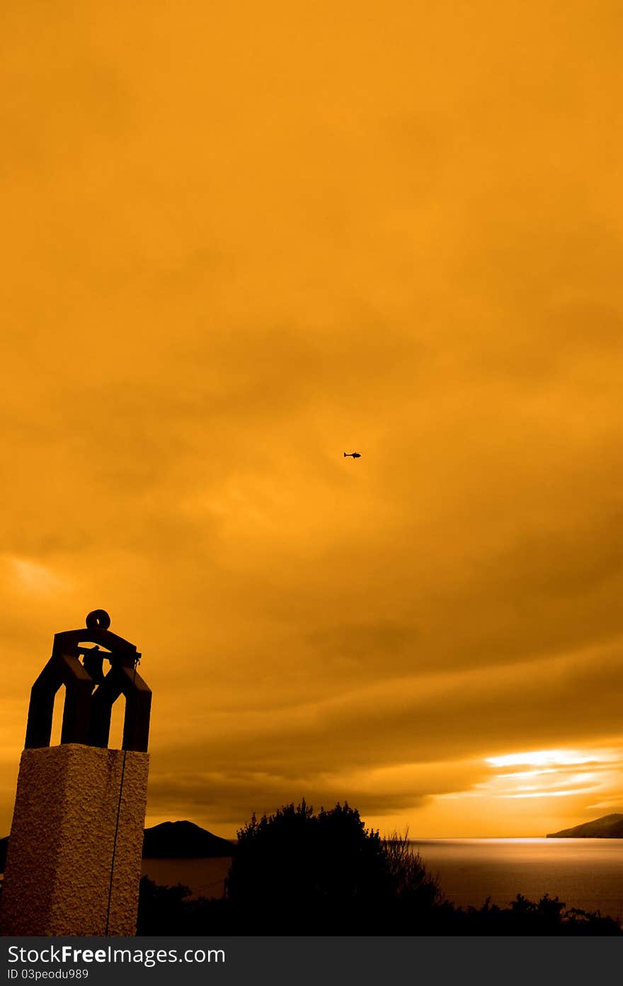 Irish Bell Tower At Sunset