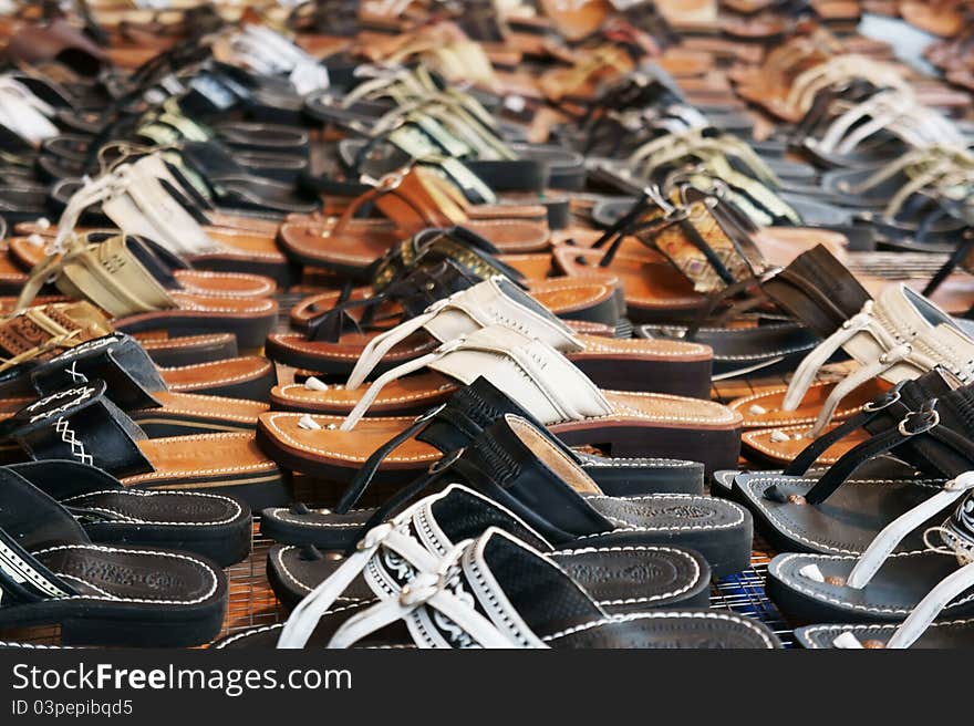 Hundreds of sandals