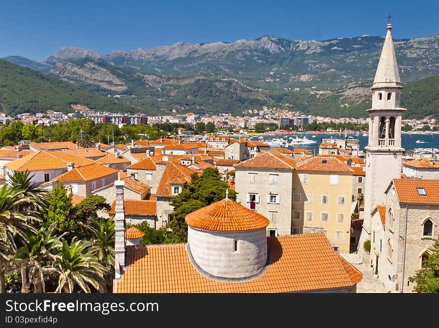 View on Budva old town from the Citadel. View on Budva old town from the Citadel.