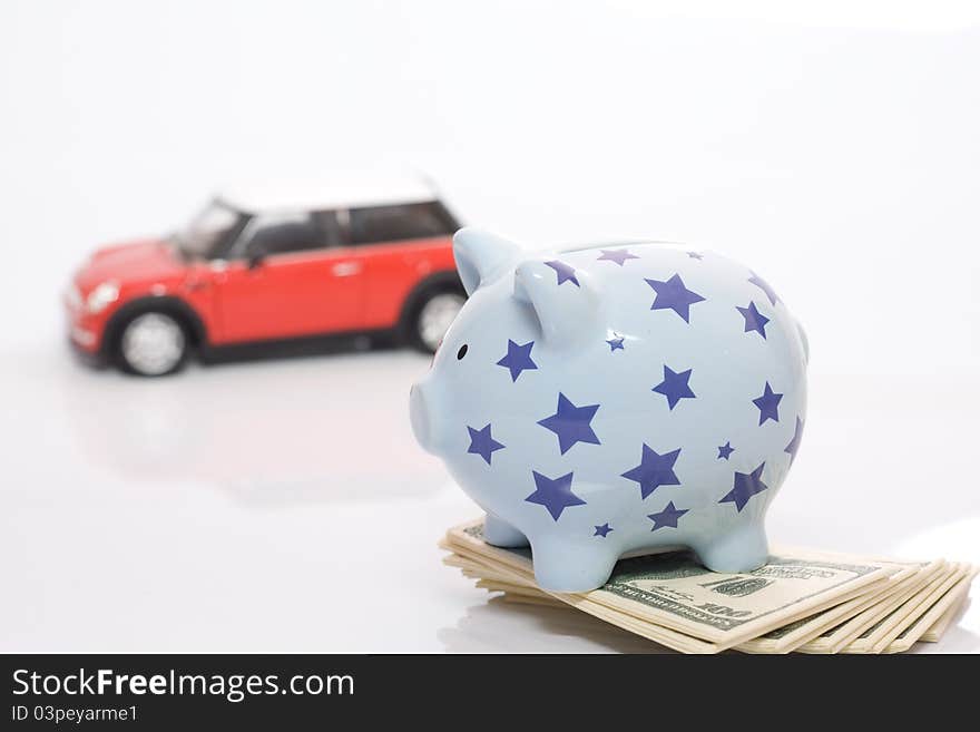 Piggy Bank And Car