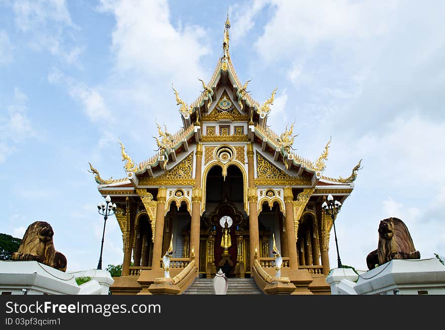 front of Wat Pasangaroon with nice sky in Khon kaen, Thailand. front of Wat Pasangaroon with nice sky in Khon kaen, Thailand