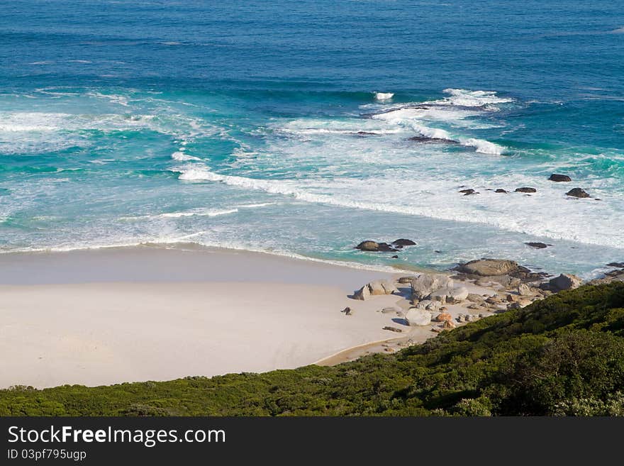 A beach along the coast of South Africa. A beach along the coast of South Africa