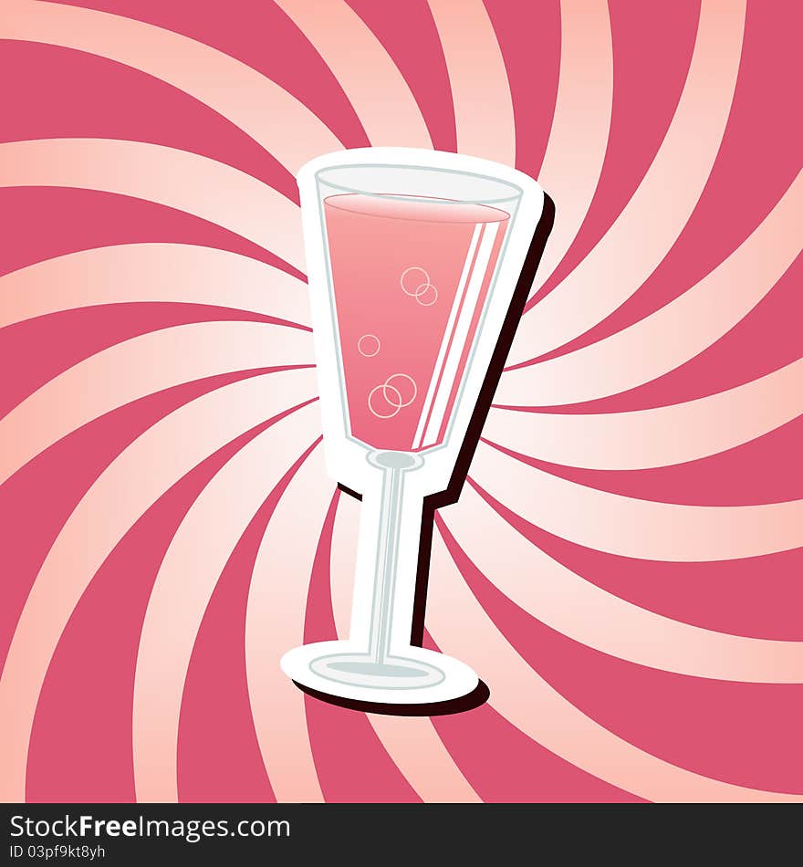 Glass of creamy milkshake on swirly background