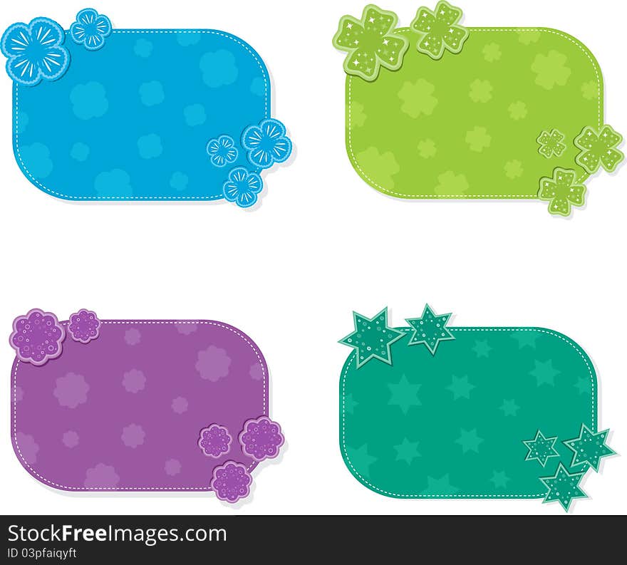 Set Of Colorful Cards, Vector Illustration