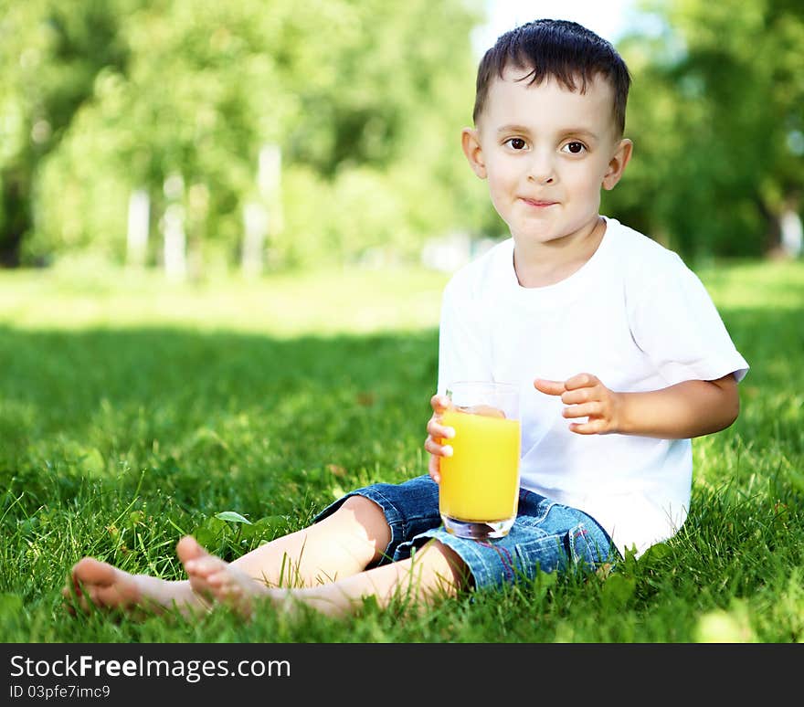 Portrait of a little boy in the park