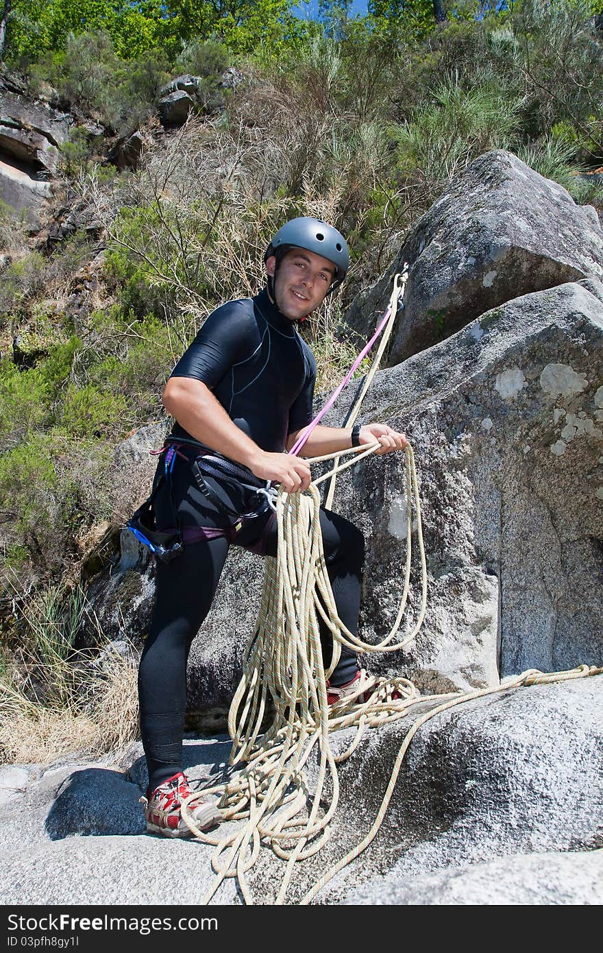 Men With Rope For Rappelling