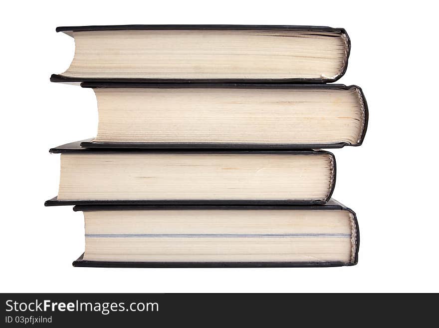 Stack of unmarked books over white background. Stack of unmarked books over white background