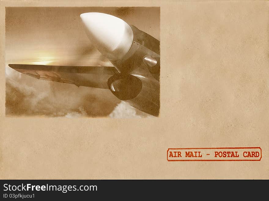 Sunrise Of Aviation. Retro Postal Card, Envelope