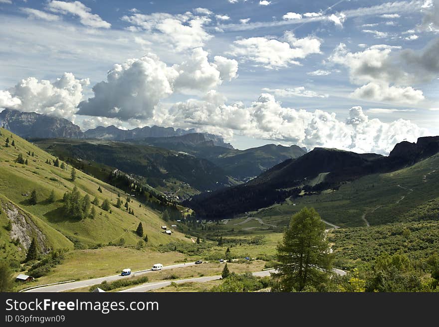 Gardena Pass overview