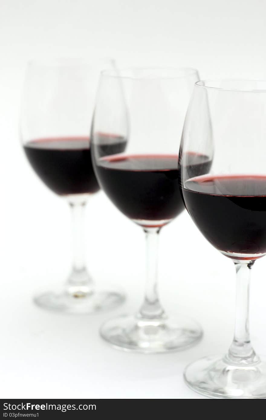 Three Glasses Of Red Wine