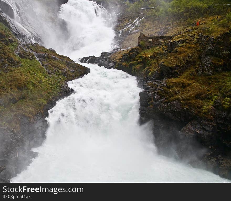 A powerful and sparkling waterfall. A powerful and sparkling waterfall