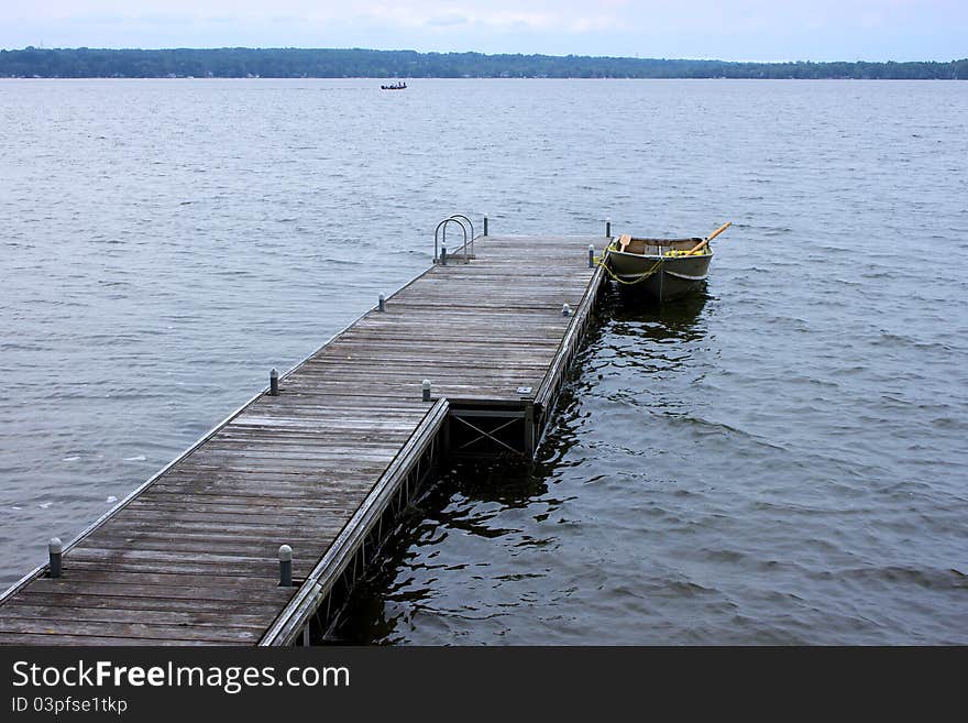 View onto Bass Lake in Orillia Ontario Canada. View onto Bass Lake in Orillia Ontario Canada