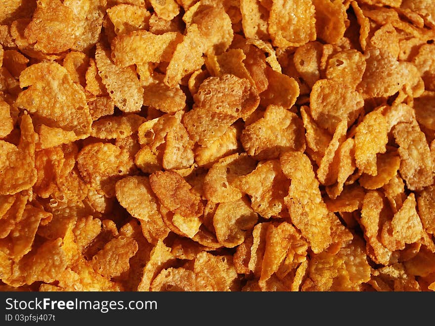 Maize. Cereals for breakfast. Corn flakes are a popular and international breakfast.