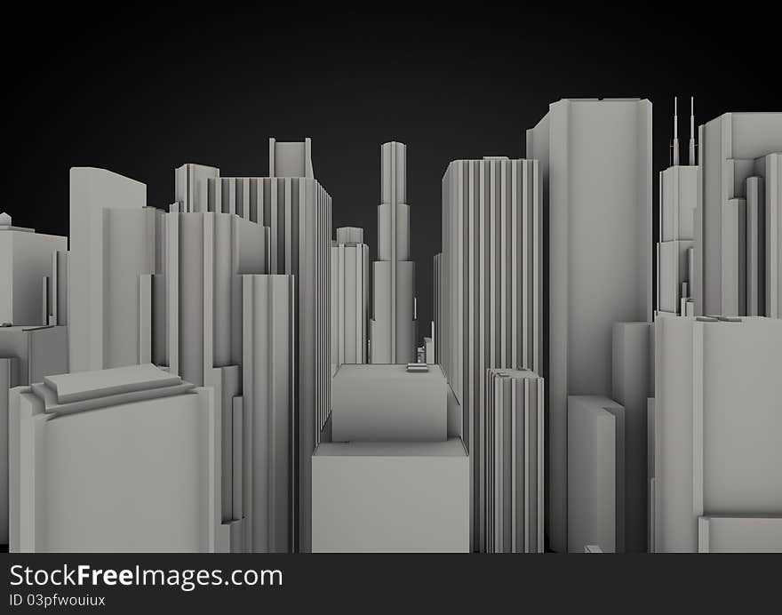 Render of an abstract city