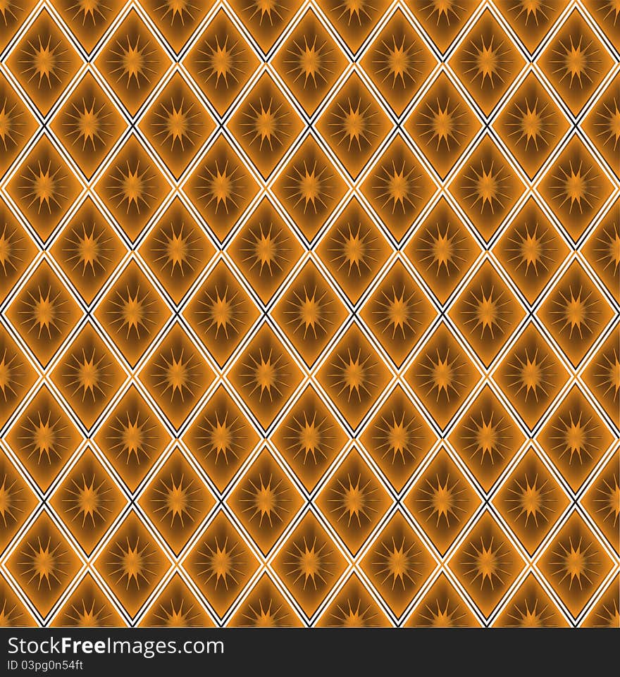 Background from beautiful orange rhombuses with an ornament. Background from beautiful orange rhombuses with an ornament