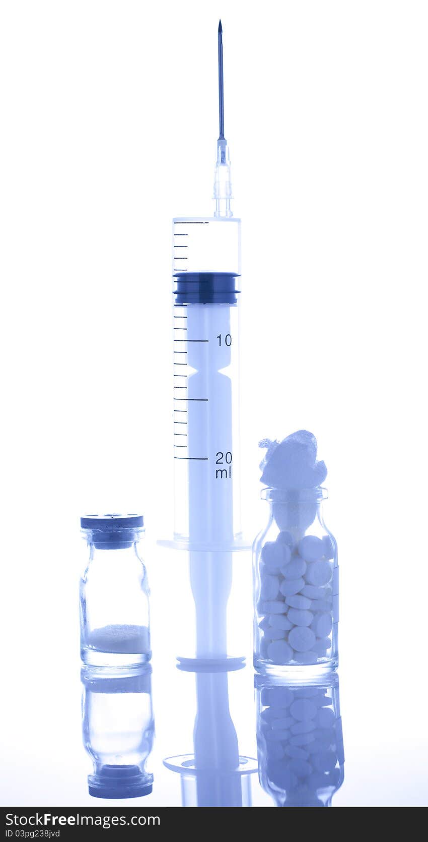 Medical Series--injection with blue effection.