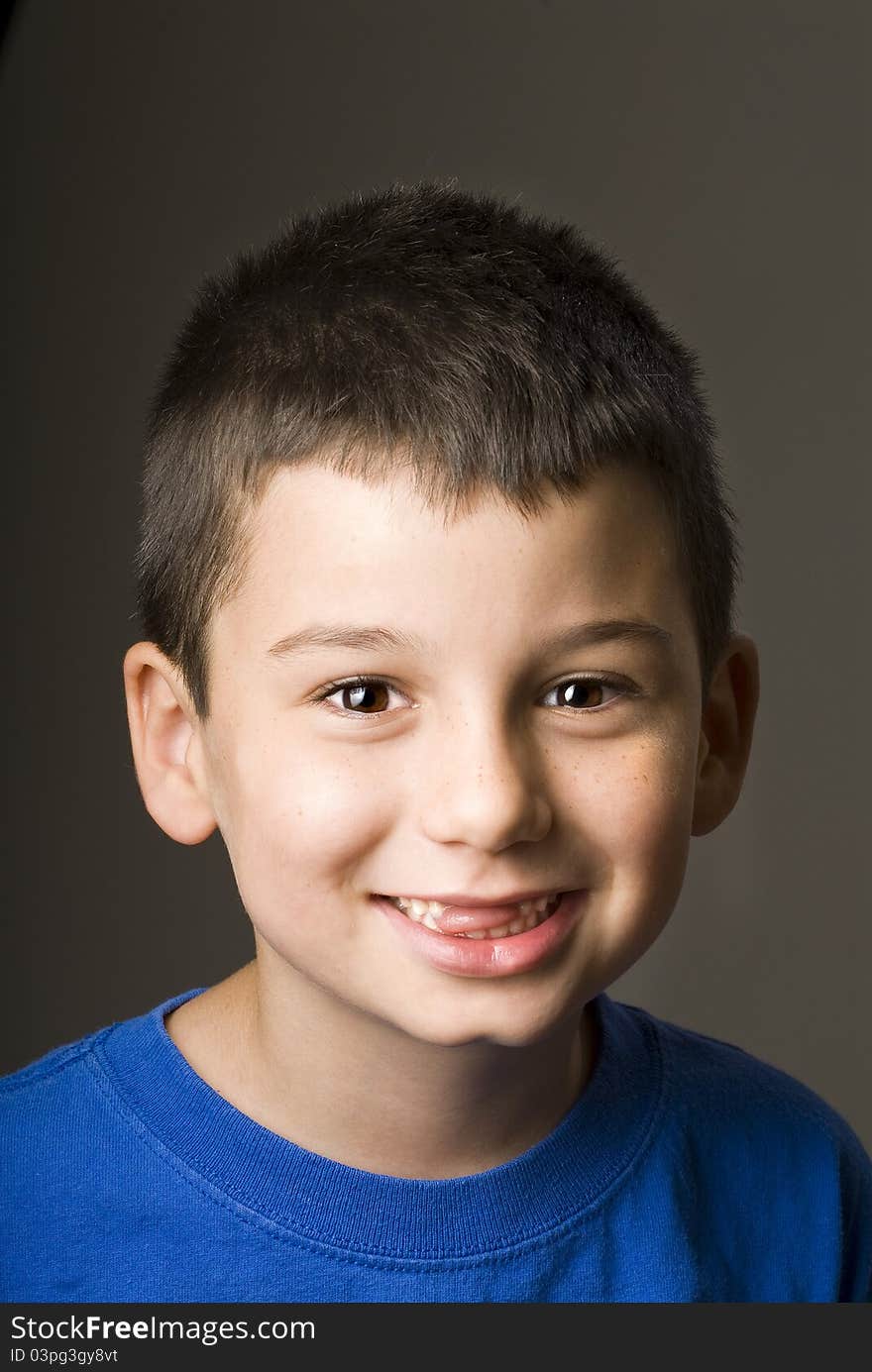 Boy with missing teeth