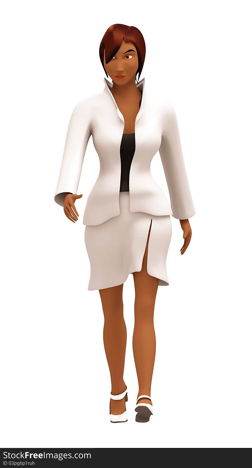 Business Woman walking in isolated background. Business Woman walking in isolated background.