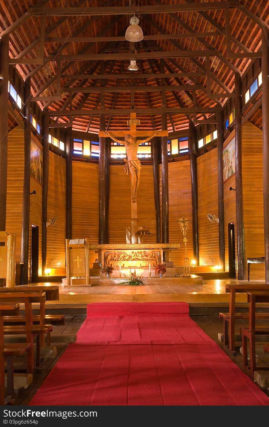 Wooden church at Yasothon province Thailand. Wooden church at Yasothon province Thailand