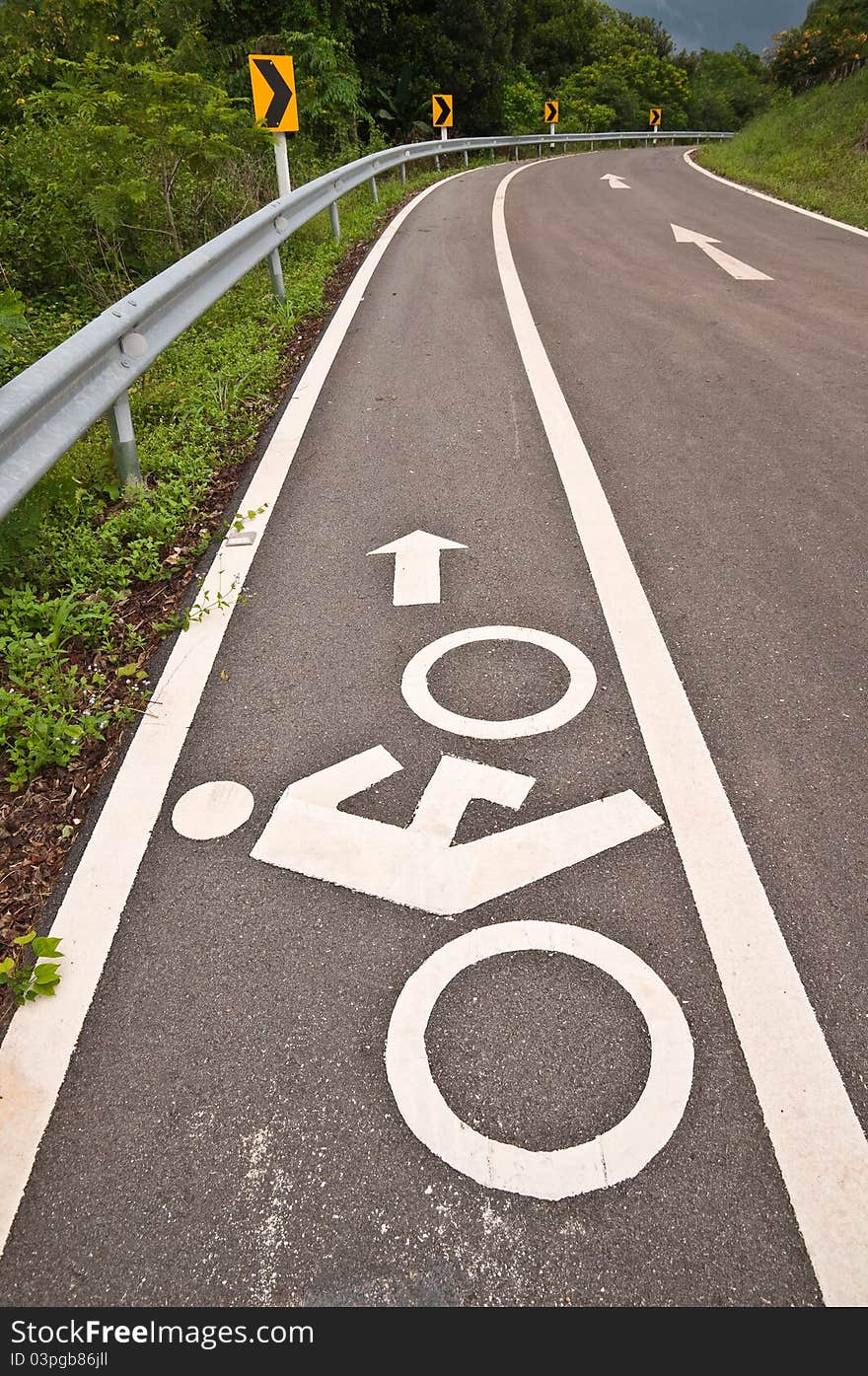 Bicycle lane on the road