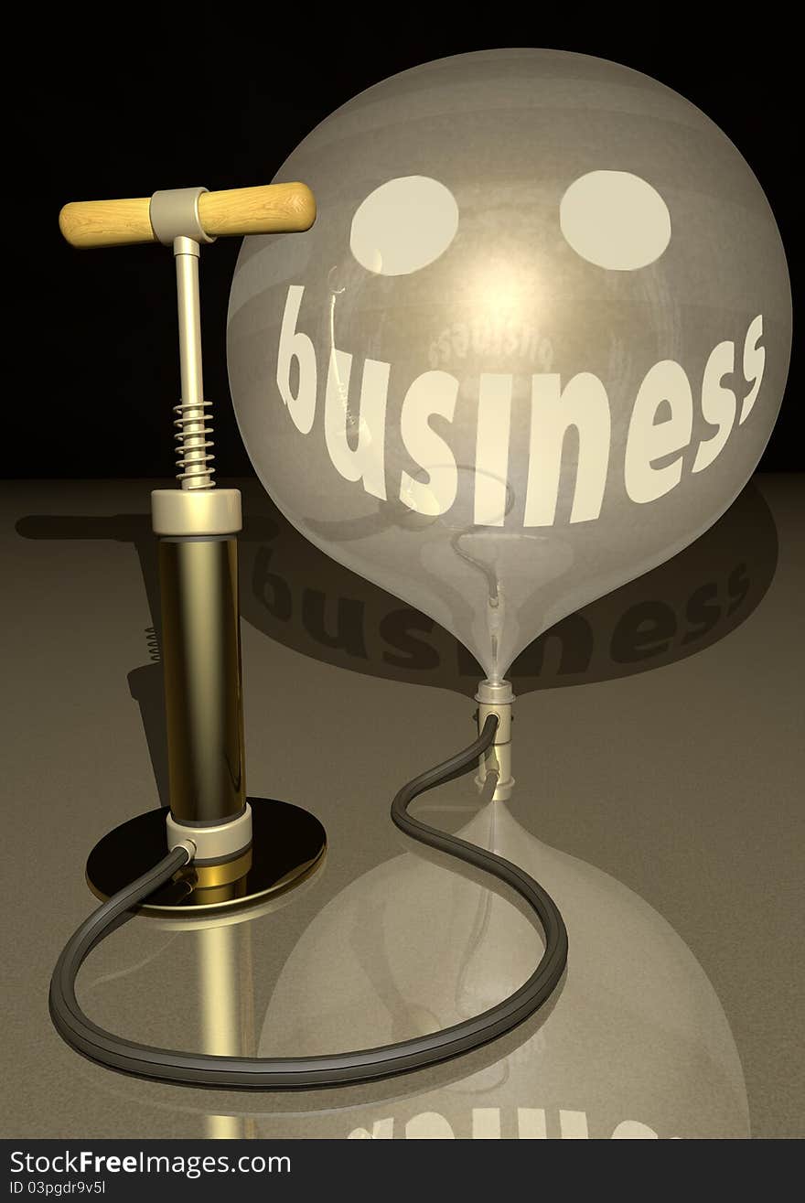 Business Air Pump Blow Gold Baloon Economic Smile