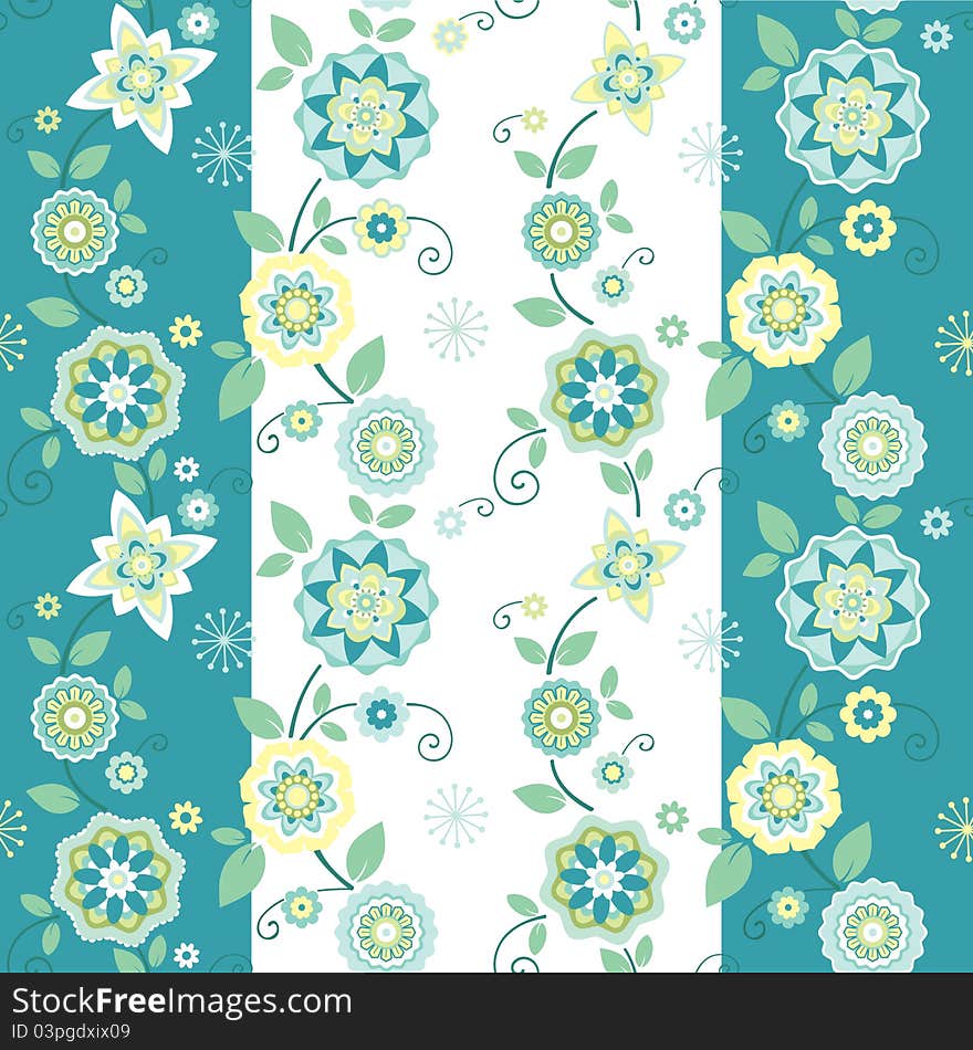 Striped Seamless Floral Pattern