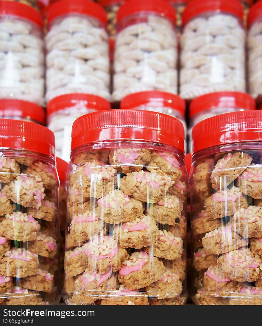 Tradition Malaysian new year cookies on display. Tradition Malaysian new year cookies on display