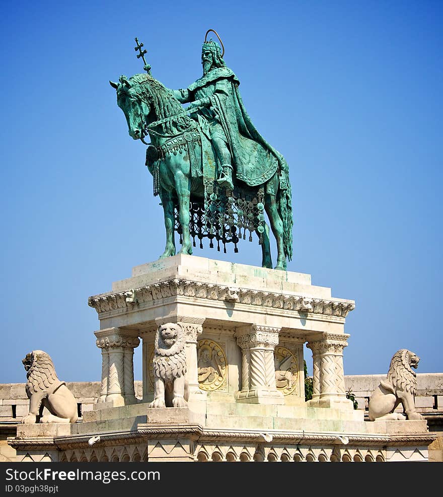 St. Stephen's equestrian statue in the castle