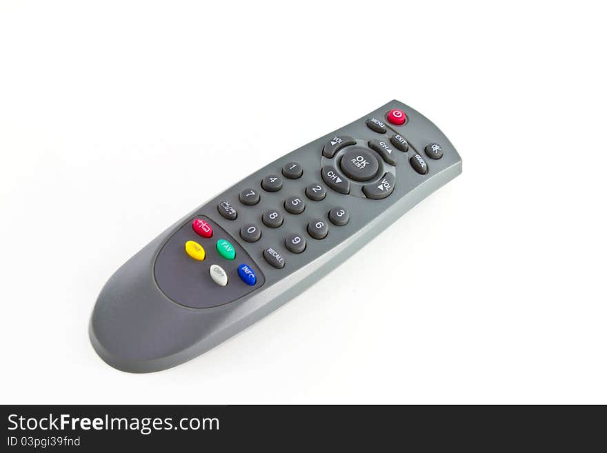 Remote control on white background