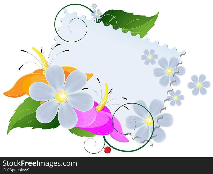 Greeting card with a bouquet of flowers. Greeting card with a bouquet of flowers