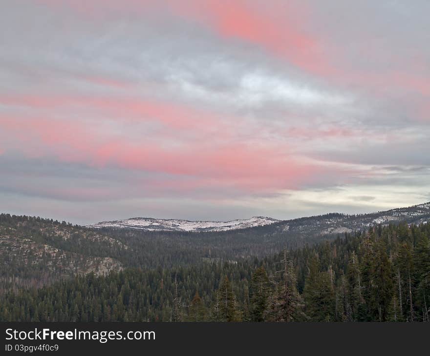 Colorful red clouds over the sierra nevada at sunset,yosemite valley,california. Colorful red clouds over the sierra nevada at sunset,yosemite valley,california.