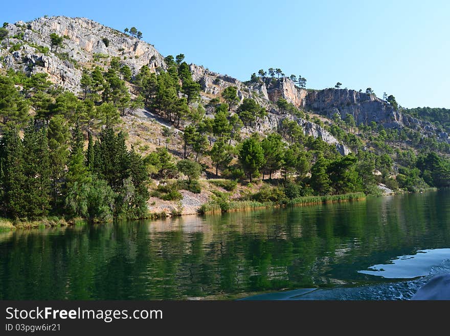 Mountainous landscape crossed by the river, Croatia