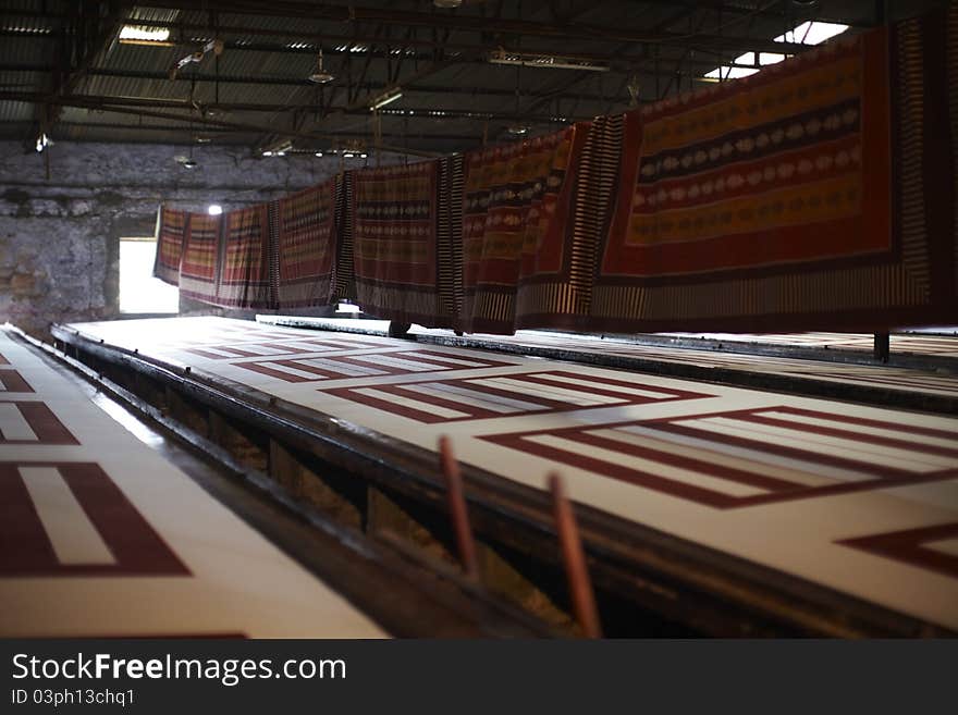 Sweatshop coloring textile factory in India