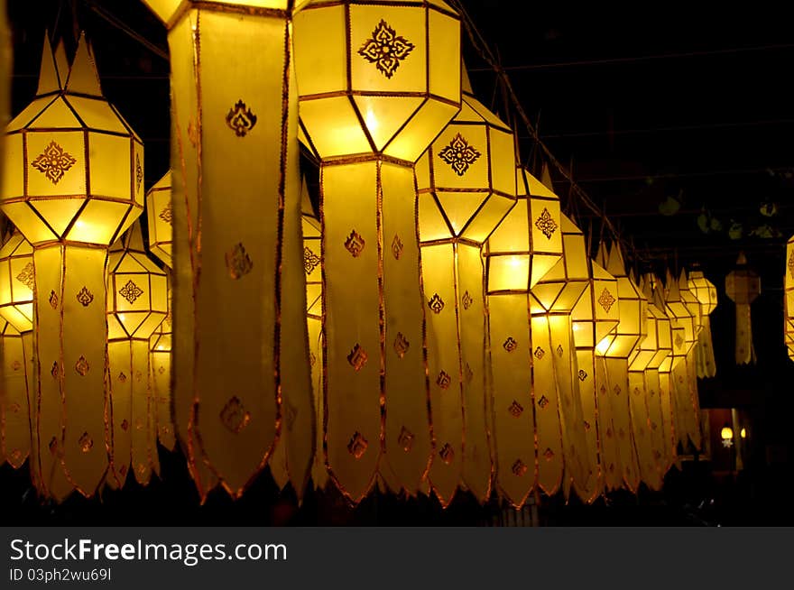 Decoration of paper lantern in Loi Kratong festival, Chiangmai, Thailand. Decoration of paper lantern in Loi Kratong festival, Chiangmai, Thailand