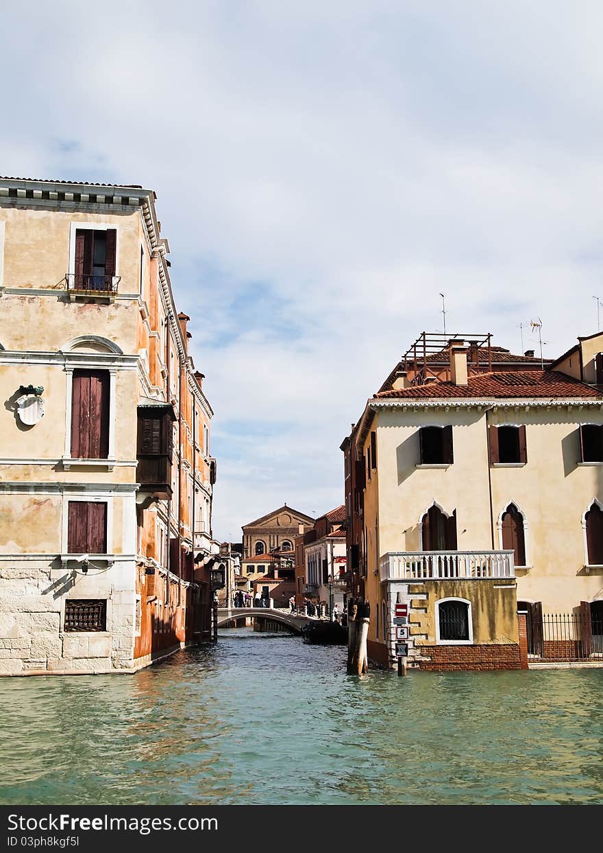 A Bridge of Grand Canal in Venice, Italy