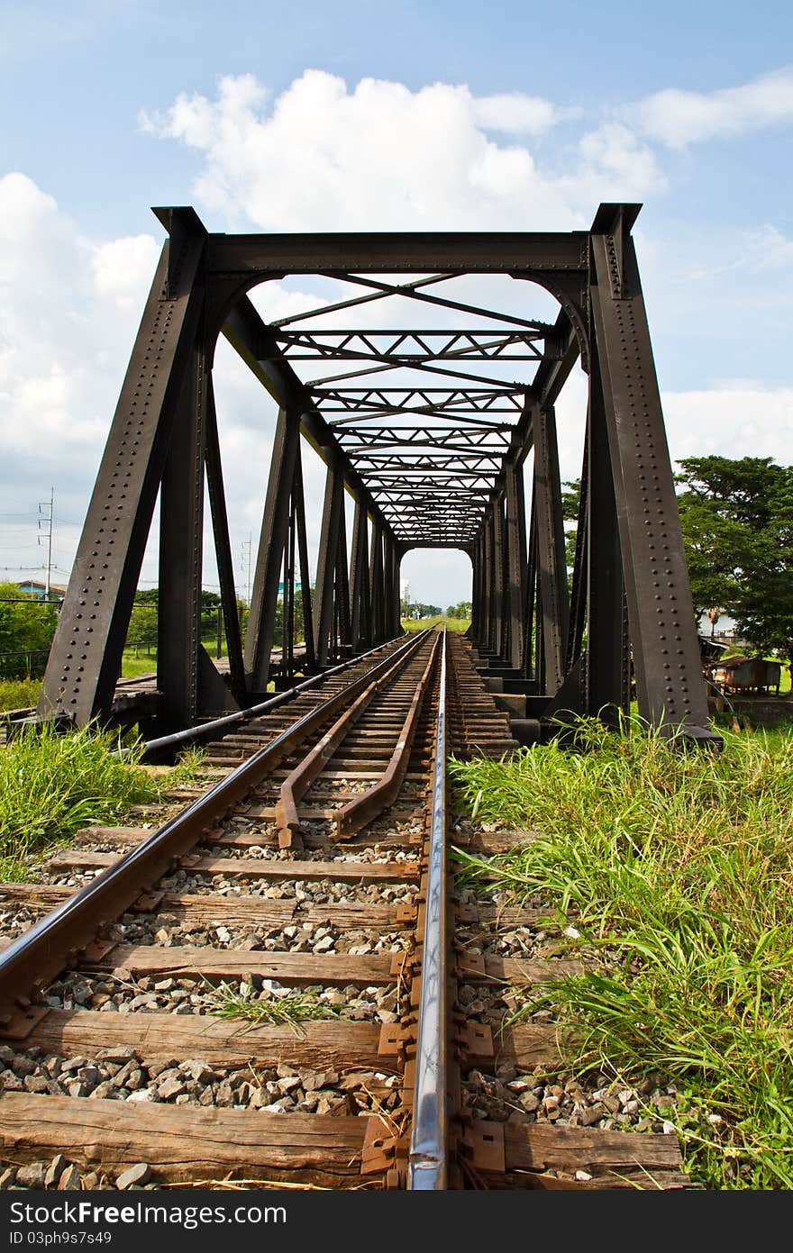 Road railway steel sky blue