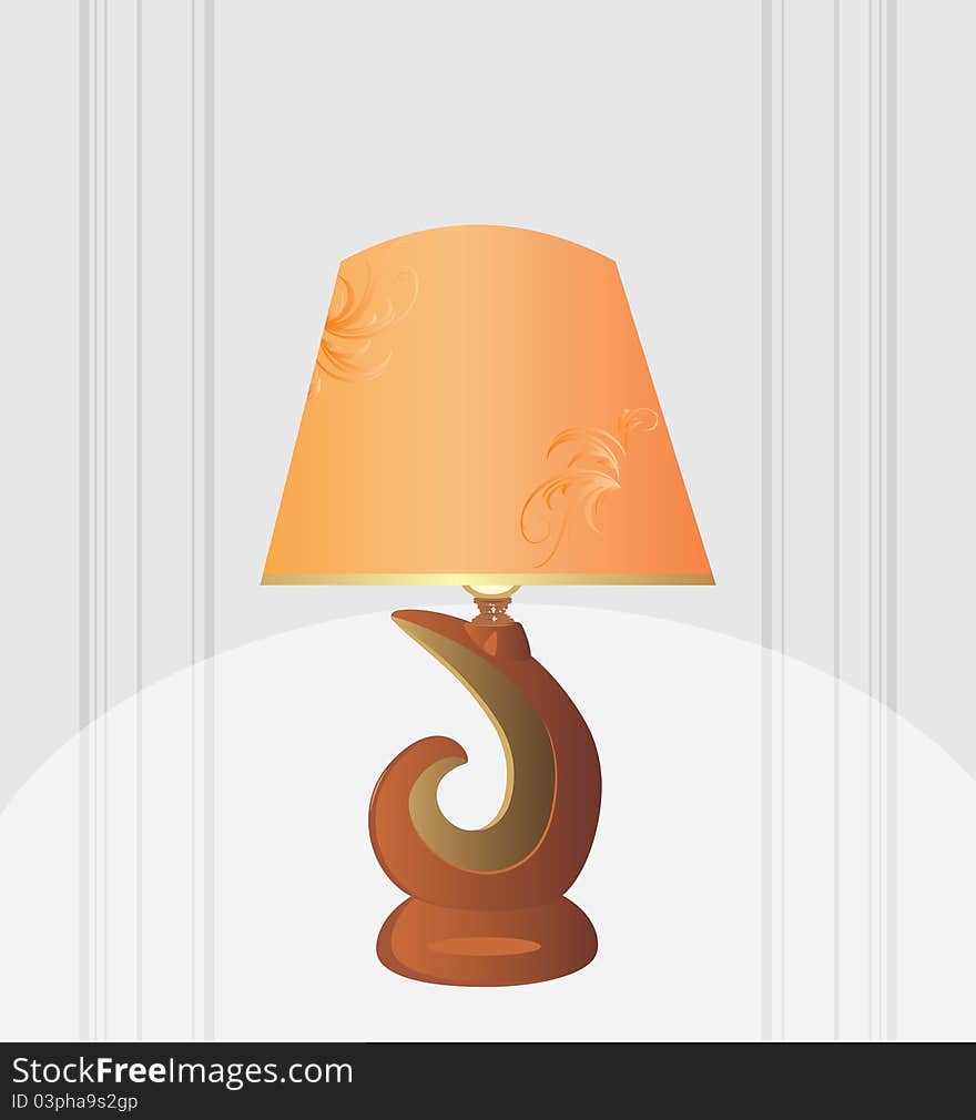 Night lamp isolated on the grey. Illustration