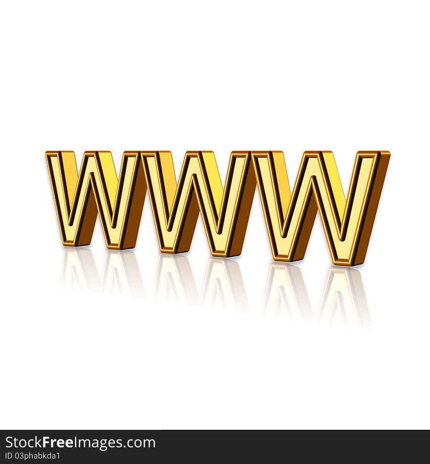 3d World Wide Web internet symbol in white background. 3d World Wide Web internet symbol in white background.