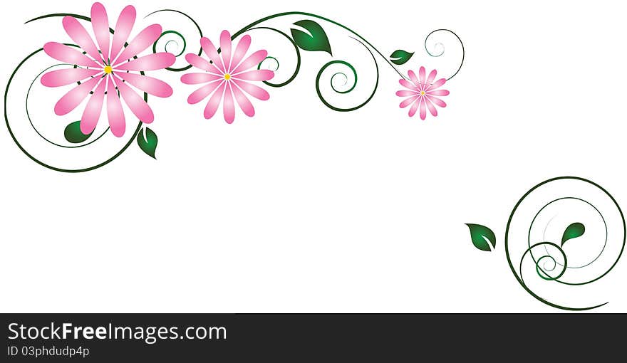 Floral abstract design element for your text. Floral abstract design element for your text