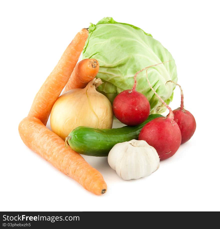 Vegetables isolated on a white