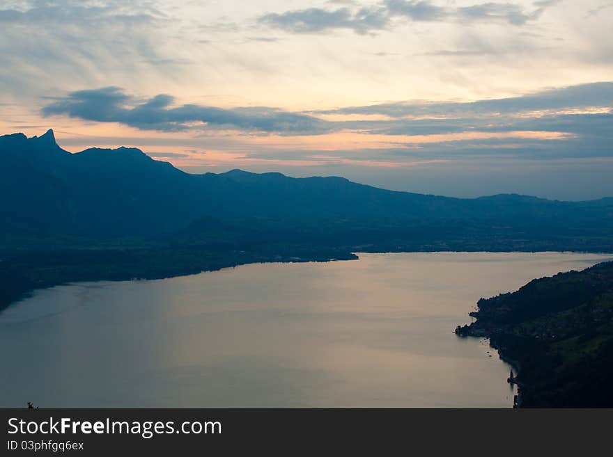 Mountains near lake