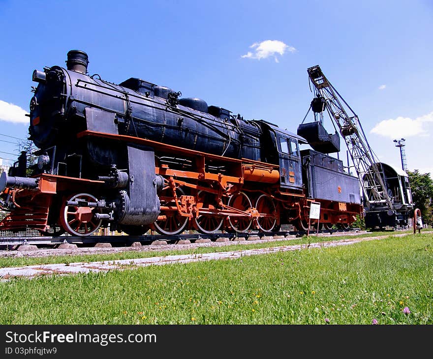 Old locomotive from 40 s made in USA. Old locomotive from 40 s made in USA