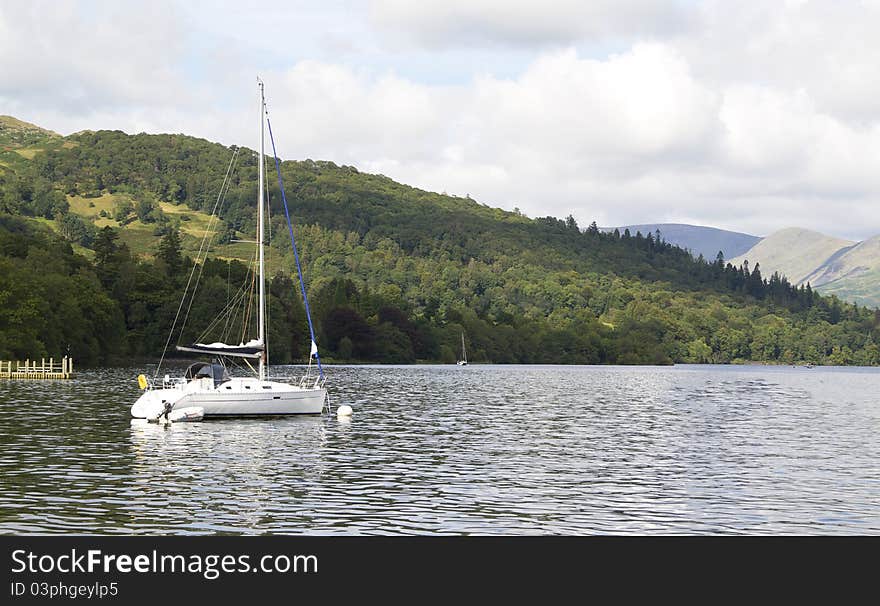 Yacht on lake